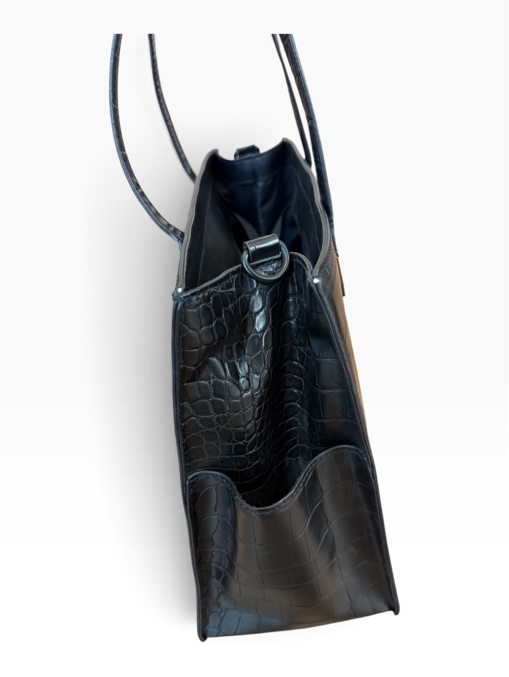 BÉIS The Work Tote Black Croc Embossed Laptop Travel Bag Standard Size - Picture 7 of 10